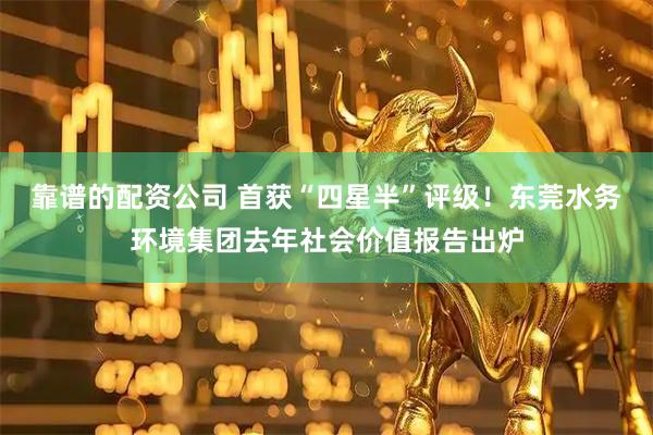 靠谱的配资公司 首获“四星半”评级！东莞水务环境集团去年社会价值报告出炉